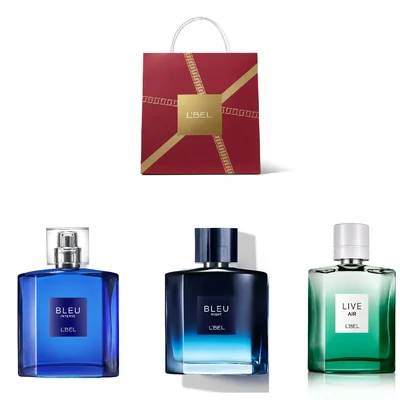 Set de Fragancias L'BEL bleu intense, bleu night, live air, para Hombre