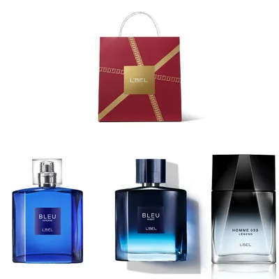 Set de Perfumes L'BEL bleu intense, bleu night, homme 033 legend, para Hombre