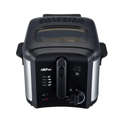 Freidora de Aceite HKPRO ES32033 2.5L Plateada con Negro