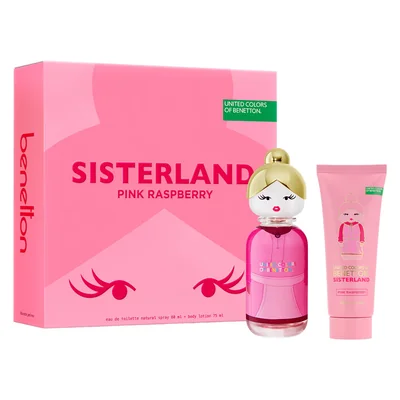 Set Benetton Sisterland Pink Raspberry Edt 80Ml + Bl 75Ml