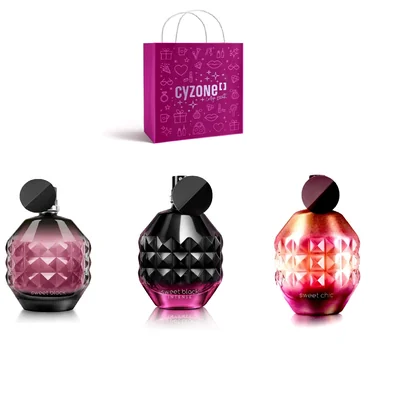 Cyzone Set de Perfumes Sweet Black, sweet black intense y Sweet Chic