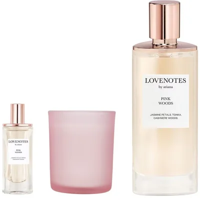 Set Eau de Parfum Ariana Grande 3Pc Lovenotes Pink Woods 100 Ml para Mujer