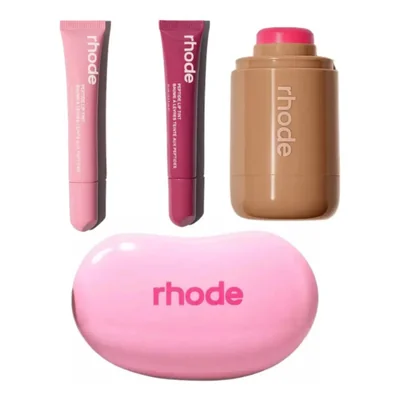 Set Maquillaje y Cuidado Labial Rhode 4 Piezas Peptide Lip Tint 2 Tonos, Blush Y Jelly Bean Pouch