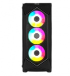 Gabinete Ocelot Gaming POLYGON-E5, Midi-Tower, ATX/Micro-ATX/Mini-ITX, USB 2.0/3.0, sin Fuente, 4 Ventiladores Instalados, Negro