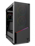Gabinete Yeyian ELARA, Midi-Tower, ATX/Micro-ATX, USB 2.0/3.0, sin Fuente, 4 Ventiladores Instalados, Negro