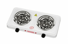 Mayware Parrilla Eléctrica HY2000A, 2 Quemadores, 2000W, Blanco