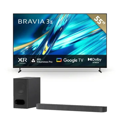 Combo : Televisor BRAVIA 3 II | XR Processor | 4K Ultra HD + BRAVIA Theatre Bar 6 |