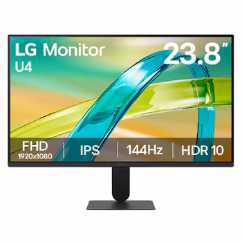 Monitor LG U4 de 24 pulgadas, monitor IPS Full HD a 144 Hz 24U411B-B