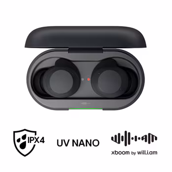 LG xboom Buds Plus by will.i.am - |Audífonos Bluetooth | xboom Signature Sound con driver de grafeno | Color Blanco BUDSPLUS NEGROS