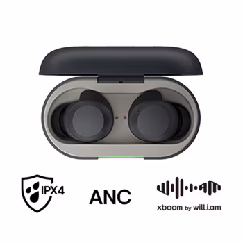 LG xboom Buds by will.i.am | Audífonos Bluetooth | xboom Signature Sound con driver de grafeno | Color Negro BUDS