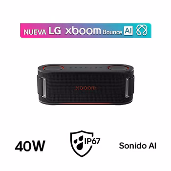 LG xboom Bounce by will.i.am | Bocina Bluetooth portátil | xboom Signature Sound con radiadores pasivos ascendentes BOUNCE