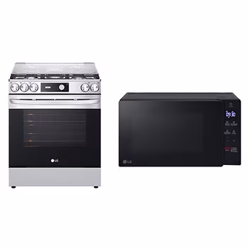 Estufa LG 5.8 pies cúbicos con Easy Clean™ + Horno Microondas NeoChef™ 0.7 pies³ EasyClean LRGL5843SOB.MS2032