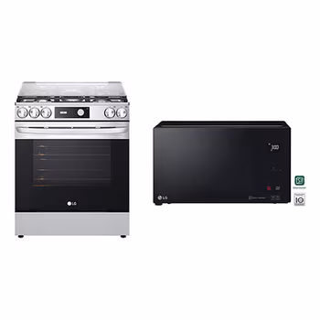 Estufa LG 5.8 pies cúbicos con Easy Clean™ + Horno Microondas NeoChef™ 1.5 pies³ EasyClean LRGL5843SOB.MS1597