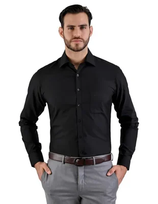Camisa Michel blanc de vestir para caballero corte clásico Negra