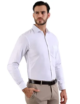Camisa Michel blanc de vestir para caballero corte clásico Blanca