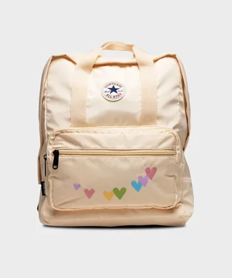 Mochila Cuadrada Converse Hearts Beige para Mujer
