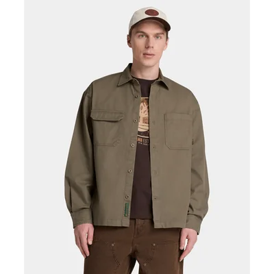 Sobrecamisa de sarga para hombre, Verde
