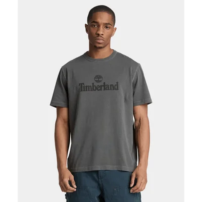 Playera de manga corta deslavada South Cabot para hombre, Verde
