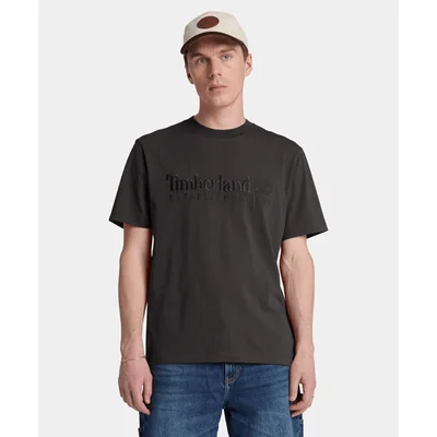 Playera de manga corta bordada para hombre, Negro