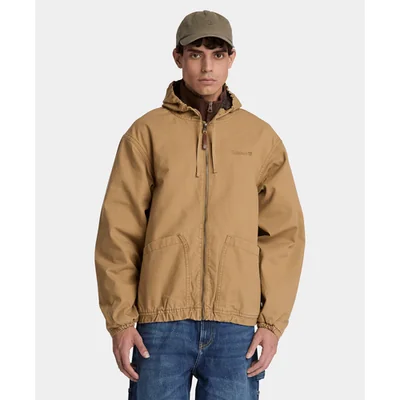 Bomber de algodón con gorro para hombre, Amarillo