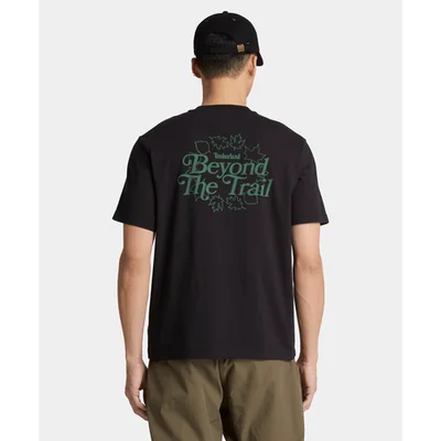 Playera de manga corta gráfica para hombre, Negro