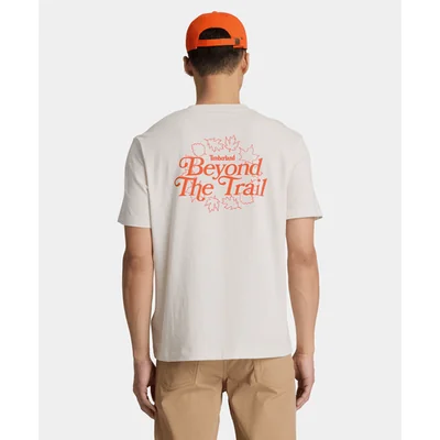 Playera de manga corta gráfica para hombre, Beige