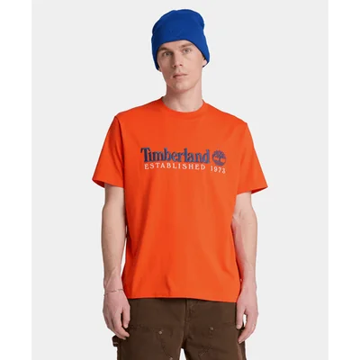 Playera de manga corta bordada para hombre, Naranja