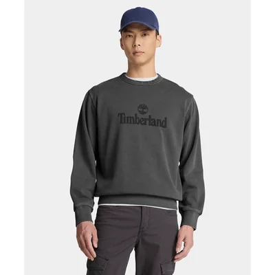 Sudadera de cuello redondo deslavada South Cabot para hombre, Negro