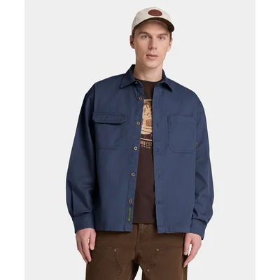 Sobrecamisa de sarga para hombre, Azul