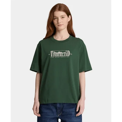 Playera de manga corta con estampado para mujer, Verde