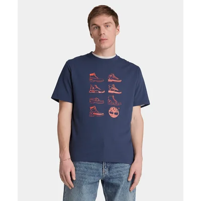 Playera de manga corta Iconic Footwear para hombre, Azul