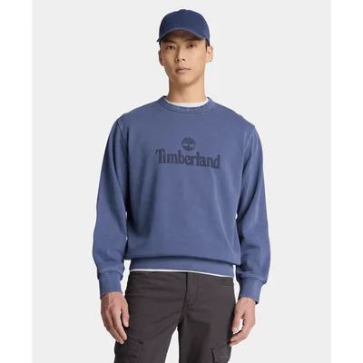 Sudadera de cuello redondo deslavada South Cabot para hombre, Azul