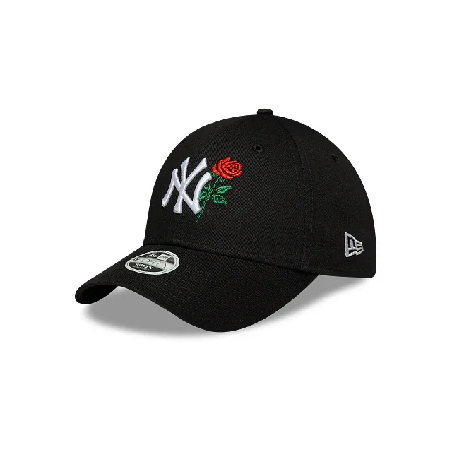 New York Yankees MLB Flower Icon 9FORTY Strapback para Mujer
