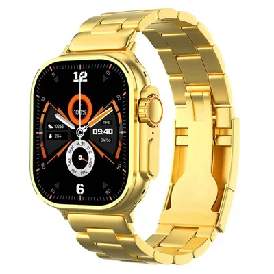 Reloj Smartwatch H9 Ultra Fralugio Metal Dorado De Lujo Nfc