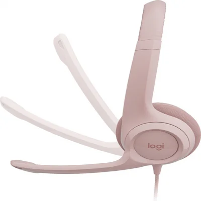 Logitech Audífonos con Micrófono H390, Alámbrico, 1.9 Metros, USB, Rosa.