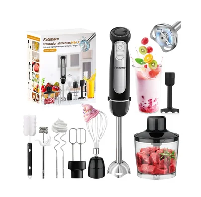 Trituradora de alimentos 9 en 1 Batidora de mano con 1100w, 21 velocidades y modo turbo.