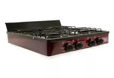 Parrilla de Gas de 4 Quemadores con Cubierta de Acero Inoxidable Color Vino Modelo 4Q-CA-V SUPERFLAMA