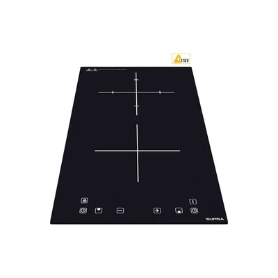 Parrilla de Induccion Supra-Super Flama DUE V Empotre 2Q Cristal Templado Negro ORTY