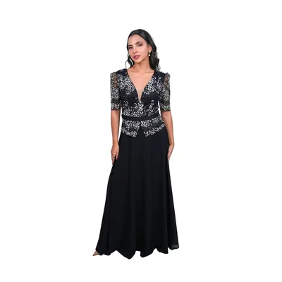 Vestido Largo de Fiesta con Cinturón la Difference para Mujer