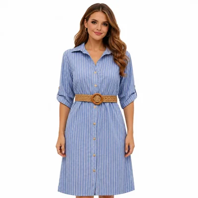 Vestido Camisero con Cinturón Brittany Moore para Mujer