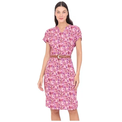 Vestido Cuello en V Duplan para Mujer