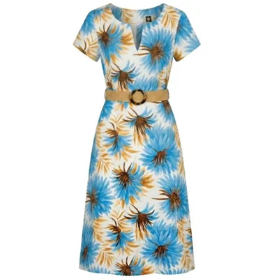 Vestido Estampado Manga Corta Anne Klein para Mujer