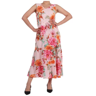Vestido Lino Estampado Floral Casual Verano Ruby Rd Mujer