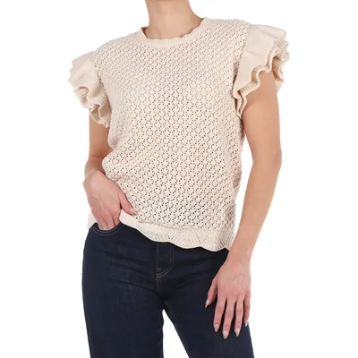 Blusa Tejida Chenille Manga Corta Arqueology para Mujer
