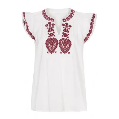 Blusa Bordada Manga Olan Ecof By Ecofashion para Mujer