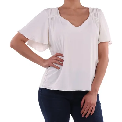 Blusa Escote V Lisa Manga Mariposa Zucca para Mujer