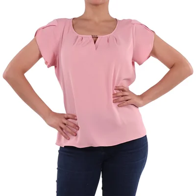 Blusa Lisa Manga Corta Escote Joya Zucca para Mujer
