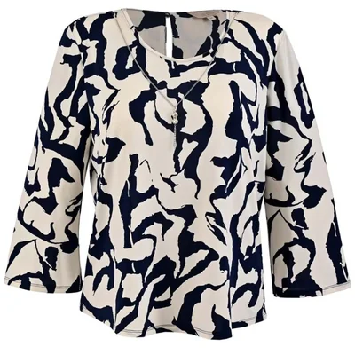 Blusa Cuello Redondo Manga 3/4 Life Styler para Mujer