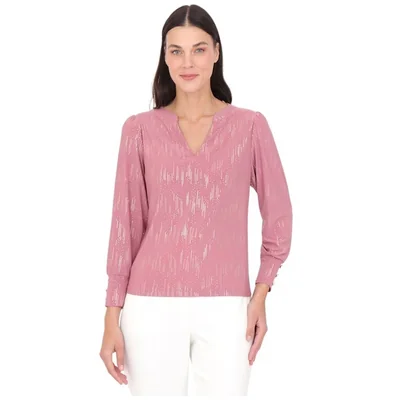 Blusa Estampada Cuello en V Duplan para Mujer