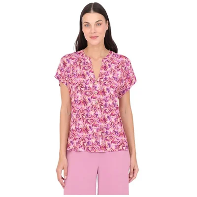 Blusa Estamapada Cuello V Duplan para Mujer